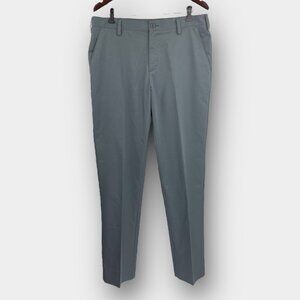 Adidas Men’s Golf Pants 34x34 Gray Flat Front Gripper Waist Straight Leg Tech